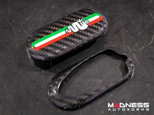 Alfa Romeo 4C Key Fob Cover - Carbon Fiber - Italian Racing Stripe Design